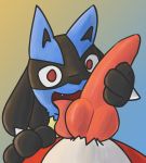  animal_genitalia animal_penis canine canine_penis duo erection knot lucario lycanroc male mammal midnight_lycanroc nintendo oral otterjunk penis pok&eacute;mon pok&eacute;mon_(species) sex simple_background tagme video_games 