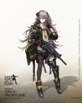  ammunition_pouch ankle_boots arm_ribbon armband bag baggy_clothes bangs black_footwear black_gloves black_jacket black_legwear black_nails blush boots brown_eyes buttons character_name closed_mouth collared_shirt copyright_name crossed_bangs exoskeleton full_body girls_frontline gloves gun h&amp;k_ump h&amp;k_ump45 hair_ornament hand_up headgear heckler_&amp;_koch highres holding holding_gun holding_weapon holster hood hood_down hooded_jacket jacket leg_wrap logo long_hair looking_at_viewer looking_away mechanical_arm mod3_(girls_frontline) nail_polish necktie nose_blush official_art one_eye_closed one_side_up open_clothes open_jacket pleated_skirt pouch prosthesis prosthetic_arm red_ribbon ribbon scar scar_across_eye shirt sidelocks silver_hair single_glove single_knee_pad single_pantyhose skirt smile solo standing strap submachine_gun suppressor thigh_strap thighhighs trigger_discipline ump45_(girls_frontline) untucked_shirt vertical_foregrip very_long_hair weapon white_shirt wristband yellow_neckwear zagala 