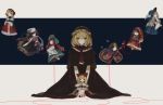  absurdres alice_margatroid alternate_color banner black_dress black_headband blonde_hair blue_eyes bow commentary_request doll dress expressionless highres looking_at_viewer own_hands_together red_bow red_string short_hair simple_background string touhou zhixie_jiaobu 