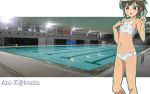 bikini hand_on_own_chest mikakunin_de_shinkoukei oono_niko ponytail pool pose rei_no_pool star_print swimsuits v 