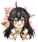  ara_han black_hair blush chibi elsword eyebrows_visible_through_hair hair_between_eyes hair_ornament heart long_hair open_mouth sakra_devanam_(elsword) smile soo_(vyve2555) yellow_eyes 