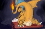  anus balls bed charizard claws covertcanine fire looking_at_viewer male nintendo pok&eacute;mon pok&eacute;mon_(species) presenting solo video_games 