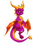  2018 claws digital_media_(artwork) dragon feral horn magenta7 purple_eyes scalie simple_background solo spines spyro spyro_the_dragon video_games western_dragon white_background 