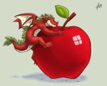  apple dragon food food_creature fruit hi_res micro nameless00 small_wings solo wings 