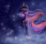  2018 crown equine female foughtdragon01 friendship_is_magic hair horn jewelry looking_at_viewer mammal my_little_pony necklace purple_eyes purple_hair purple_theme solo sparkles twilight_sparkle_(mlp) winged_unicorn wings 