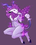  anthro blush breasts eyes_closed female fog_chimera horn multi_head navel purple_eyes puzzle_&amp;_dragons solo tail_mouth thick_thighs unknown_artist video_games 