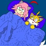  amy_rose anthro blush canine duo female fox hedgehog male mammal miles_prower naughty_face pillow randomfoxfan shocked sonic_(series) video_games 