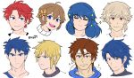  alternate_hair_length alternate_hairstyle blonde_hair blue_eyes brown_hair castlevania castlevania:_rondo_of_blood closed_eyes cloud_strife final_fantasy final_fantasy_vii fire_emblem fire_emblem:_akatsuki_no_megami fire_emblem:_fuuin_no_tsurugi fire_emblem:_monshou_no_nazo fire_emblem:_souen_no_kiseki fire_emblem_if headband highres ike jewelry karbuitt kid_icarus kid_icarus_uprising krom long_hair male_focus male_my_unit_(fire_emblem_if) mamkute multiple_boys my_unit_(fire_emblem_if) pit_(kid_icarus) red_hair richter_belmondo round_teeth roy_(fire_emblem) short_hair simple_background smile super_smash_bros. super_smash_bros._ultimate teeth 