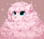  &lt;3 2017 blep bust_portrait cute earth_pony equine eyelashes fan_character female feral fluffle_puff fluffy fur hair horse mammal my_little_pony nude peachmayflower pink_background pink_fur pink_hair pony portrait signature simple_background solo teal_eyes tongue tongue_out 