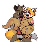  2018 aggressive_retsuko anthro balls blush breasts clitoris digital_media_(artwork) drooling duo erection female fluffy fluffy_tail front_view fur haida holding_(disambiguation) hyena lezified licking looking_pleasured low_res male male/female mammal nipples nude open_mouth paws penetration penis pixel_(artwork) pussy red_panda retsuko saliva sanrio sex slightly_chubby smile spread_legs spreading tongue tongue_out vaginal vaginal_penetration 