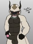  2015 anthro appa avatar:_the_last_airbender bison bovine breath buffalo erection flying_bison horn jiggydino mammal penis 