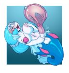  2018 balls big_breasts big_penis blush breasts condom crescent_moon cum cumshot dickgirl ejaculation eyes_closed filled_condom hi_res holding_breast intersex jewelry lavenderpandy looking_pleasured luna_(roflfox) moon navel nintendo open_mouth orgasm penis pok&eacute;mon pok&eacute;mon_(species) primarina seashell_bra solo star video_games 