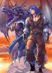  1boy armor blue_eyes blue_hair dragon kalecgos long_hair snow solo warcraft wings world_of_warcraft 