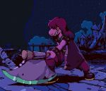  aliasing animated axe blinking bracelet breathing deltarune digital_media_(artwork) evil_grin female hair holding_object holding_weapon jewelry loop melee_weapon moonshen night outside pink_skin pixel_(artwork) pixel_animation purple_hair raining reptile scalie sharp_teeth shooting_star smile smirk smoke smug snorting snout solo spiked_armband spiked_bracelet spikes spread_legs spreading star susie_(deltarune) teeth vapor weapon wide_stance yellow_eyes 