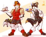  &lt;3 anthro beverage blush boxer_briefs bulge canine clothing diaper dog erection erection_under_clothes husky lilchu male mammal one_eye_closed penis_outline tongue tongue_out underwear waiter wink wolf 