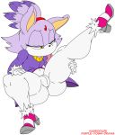  anthro blaze_the_cat camel_toe cat clothed clothing dipstick_tail eyelashes feline female forehead_gem fur habbodude hair hairband half-closed_eyes hi_res licking licking_leg mammal multicolored_tail purple_fur purple_hair purple_yoshi_draws solo sonic_(series) spread_legs spreading tongue tongue_out wide_hips yellow_eyes 