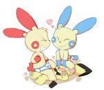  ambiguous_gender anthro bulge clothing cub facesitting fur group lagomorph male male/male mammal minun mouse navel nintendo oob pichu plusle pok&eacute;mon pok&eacute;mon_(species) pok&eacute;morph rodent simple_background smile underwear video_games young 