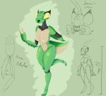  antennae anthro anthropod arthropod biped breasts claws coffeewithdicks exoskeleton featureless_crotch female front_view green_exoskeleton green_tail hi_res insect insect_abdomen looking_at_viewer mandibles mantis non-mammal_breasts nude pseudo_pupils sketch sketch_page solo standing 