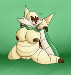  abstract_background anthro big_breasts blush breasts chesnaught digital_drawing_(artwork) digital_media_(artwork) female fur green_background mammal neksu nintendo nipples nude pok&eacute;mon pok&eacute;mon_(species) pussy simple_background smile solo spikes thick_thighs video_games 