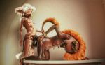  2017 3d_(artwork) alasiri_kivuli ambiguous_penetration anklet anthro bracelet canine chinese_crested_dog digital_media_(artwork) dildo dog duo ear_piercing facial_piercing female female/female flat_chested hi_res holding_butt hyena jewelry jinjing-yu mammal mohawk multi_nipple nipple_piercing nipples nose_piercing penetration piercing septum_piercing sex sex_toy strapon table tail_grab tchaikovsky2 young 