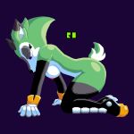  anthro archie_comics breasts butt clothing clove_the_pronghorn crawling digital_media_(artwork) female gloves leggings legwear mammal nipples pixel_(artwork) randomobliquity_(artist) simple_background solo sonic_(series) sprite 