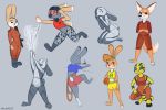  anthro arwokom basketball camo canine climbing clothing female fennec fox gun lagomorph lightning lizard male mammal melee_weapon nazi rabbit ranged_weapon ranger reptile rifle running scalie scared sketch soldier space sport standing sword uniform warrior weapon yelling 