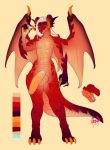  big_penis crobat_(artist) dad_(kazudane) dragon flaccid penis red_scales scales scalie western_dragon yellow_penis 