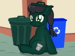  &lt;3 2018 badumsquish cutie_mark equine female green_eyes hair horse mammal my_little_pony pony recycle sitting solo trash_can 