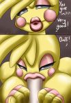  big_lips breasts chica dialogue fellatio female five_nights_at_freddy&#039;s lips lipstick machine makeup nana_gel oral robot sex solo_focus video_games 