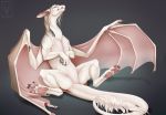  2018 blonde_hair claws detailed_background digital_media_(artwork) dragon feral hair licking licking_lips membranous_wings minerea pinkdragonlove scalie simple_background solo spread_legs spreading tongue tongue_out western_dragon wings 