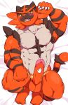  bed blush dakimakura_design disembodied_hand erection humanoid_penis incineroar lying male muscular nintendo nude on_back on_bed open_mouth penis pok&eacute;mon pok&eacute;mon_(species) simple_background solo video_games yoshizaurusu_n 