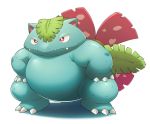  ambiguous_gender claws digital_media_(artwork) fangs feral leaf nintendo on_ice_(artist) pok&eacute;mon pok&eacute;mon_(species) red_eyes simple_background smile solo standing teeth venusaur video_games white_background 