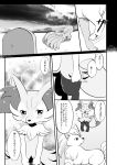  anthro blush braixen comic female feral greyscale hi_res japanese monochrome ninetales nintendo pok&eacute;mon pok&eacute;mon_(species) text translation_request video_games けもりぼん 