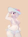  2018 anthro blush boss_monster breasts brown_background caprine clitoris clothed clothing electrycpynk female front_view goat hat mammal navel portrait purple_eyes pussy signature simple_background solo standing three-quarter_portrait toriel translucent transparent_clothing undertale video_games 
