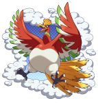  ambiguous_gender avian beak bird digital_media_(artwork) feathers flying green_feathers ho-oh legendary_pok&eacute;mon nintendo on_ice_(artist) open_mouth pok&eacute;mon pok&eacute;mon_(species) red_eyes red_feathers solo tail_feathers talons tongue video_games white_feathers wings yellow_feathers 