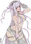  absurdres bare_shoulders bb_(fate)_(all) bb_(swimsuit_mooncancer)_(fate) belt bikini breasts fate/grand_order fate_(series) fingerless_gloves gloves gyaru hairband highres kuronuko_neero large_breasts long_hair looking_at_viewer purple_hair sketch swimsuit tongue tongue_out very_long_hair 