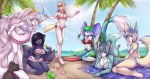  2018 anthro beach bikini blue_fur breasts brown_fur bubble canine clothing crossgender crown dog feline female fox fur group hair horn husky inner_tube jade_(kiki) linahusky long_hair looking_at_viewer luci_(luciifer) mammal mane mochii-chan multicolored_hair palm_tree pigtails ribbons roflfox sand sand_castle sculpture seaside sitting smile standing swimsuit tiara tree two_tone_hair water white_fur yuki_(marieclaire) z-afiro 