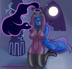  anthro bdsm big_breasts bondage boots bound breasts clothed clothing female footwear friendship_is_magic hi_res huge_breasts mind_control mostlymlpanthroporn my_little_pony princess_luna_(mlp) rubber uniform 