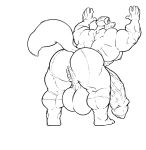  anthro backsack balls big_balls black_and_white canine half-erect hi_res huge_balls humanoid_penis hyper hyper_balls hyper_muscles hyper_penis male mammal monochrome mr_canvas muscular muscular_male nude pecs penis solo standing uncut vein veiny_penis 