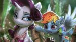  2018 assasinmonkey bandanna blue_eyes blue_feathers blurred_background boots clothing cute duo equine eyebrows eyelashes eyeshadow feathered_wings feathers female feral footwear friendship_is_magic hair hi_res horn makeup mammal mascara multicolored_hair my_little_pony navel nude open_mouth outside pegasus portrait purple_eyes purple_hair raft rainbow_dash_(mlp) rainbow_hair rarity_(mlp) river rope signature smile spread_wings teeth unicorn water wings wood 