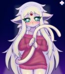  blue_eyes blush clothing eeveelution espeon female hair long_hair nintendo pok&eacute;mon pok&eacute;mon_(species) razplus solo sweater video_games young 