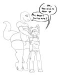  anthro bulge canine clothing dialogue dog duke_(thecon) footwear girly high_heels lizard male mammal reptile scalie shoes thecon thick_thighs 
