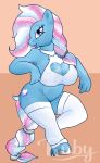  &lt;3 2018 anthro big_breasts blue_skin breasts butt clothed clothing cutie_mark digital_media_(artwork) equine eyebrows eyelashes female friendship_is_magic fur hair hi_res hooves horse huge_breasts legwear looking_at_viewer mammal multicolored_hair my_little_pony pony ruby-kila simple_background smile solo stockings sweety_cloud thick_thighs thigh_highs two_tone_hair 