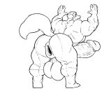  anthro anus backsack balls big_balls black_and_white canine erection gaping gaping_anus hi_res huge_balls humanoid_penis hyper hyper_balls hyper_muscles hyper_penis male mammal monochrome mr_canvas muscular muscular_male nude open_mouth pecs penis solo standing uncut vein veiny_penis 