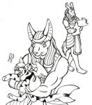  2007 amocin amocin_(amocin) anthro anubian_jackal anubis arthropod butterfly canine cub deity egyptian feline female fur insect jackal male mammal set sketch tiger young 