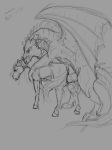  absurd_res animal_genitalia bite dragon equine feral feral_on_feral from_behind_position hi_res horn lynxrush mammal penetration piercing rough_sex sex size_difference sketch virinia 