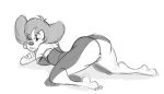  anthro butt canine clothed clothing disney dog ear_piercing female goof_troop lingerie lying mammal mature_female peg_pete piercing presenting pussy smile solo thesprucemoosepilot 