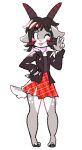  2018 alpha_channel anthro black_hair blush blushily caprine clothed clothing dakota_(kaggy1) digital_drawing_(artwork) digital_media_(artwork) female fur grey_fur hair horn jacket leather leather_jacket looking_at_viewer mammal meowily multicolored_fur one_eye_closed pigeon_toed pink_tongue sheep short_tail simple_background skirt solo standing tongue tongue_out transparent_background tuft v_sign white_fur wink 