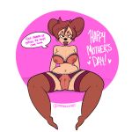  2018 anthro big_breasts breasts canine clothed clothing digital_media_(artwork) disney dog ear_piercing female goof_troop hair half-closed_eyes legwear lingerie looking_at_viewer mammal mature_female mythologik naughty_face open_mouth panties peg_pete piercing pussy simple_background solo spread_legs spreading stockings thick_thighs tongue tongue_piercing tongue_ring underwear 