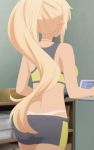  back bike_shorts blonde_hair highres ponytail screencap solo stitched sunohara_nana sunoharasou_no_kanrinin-san tan third-party_edit 